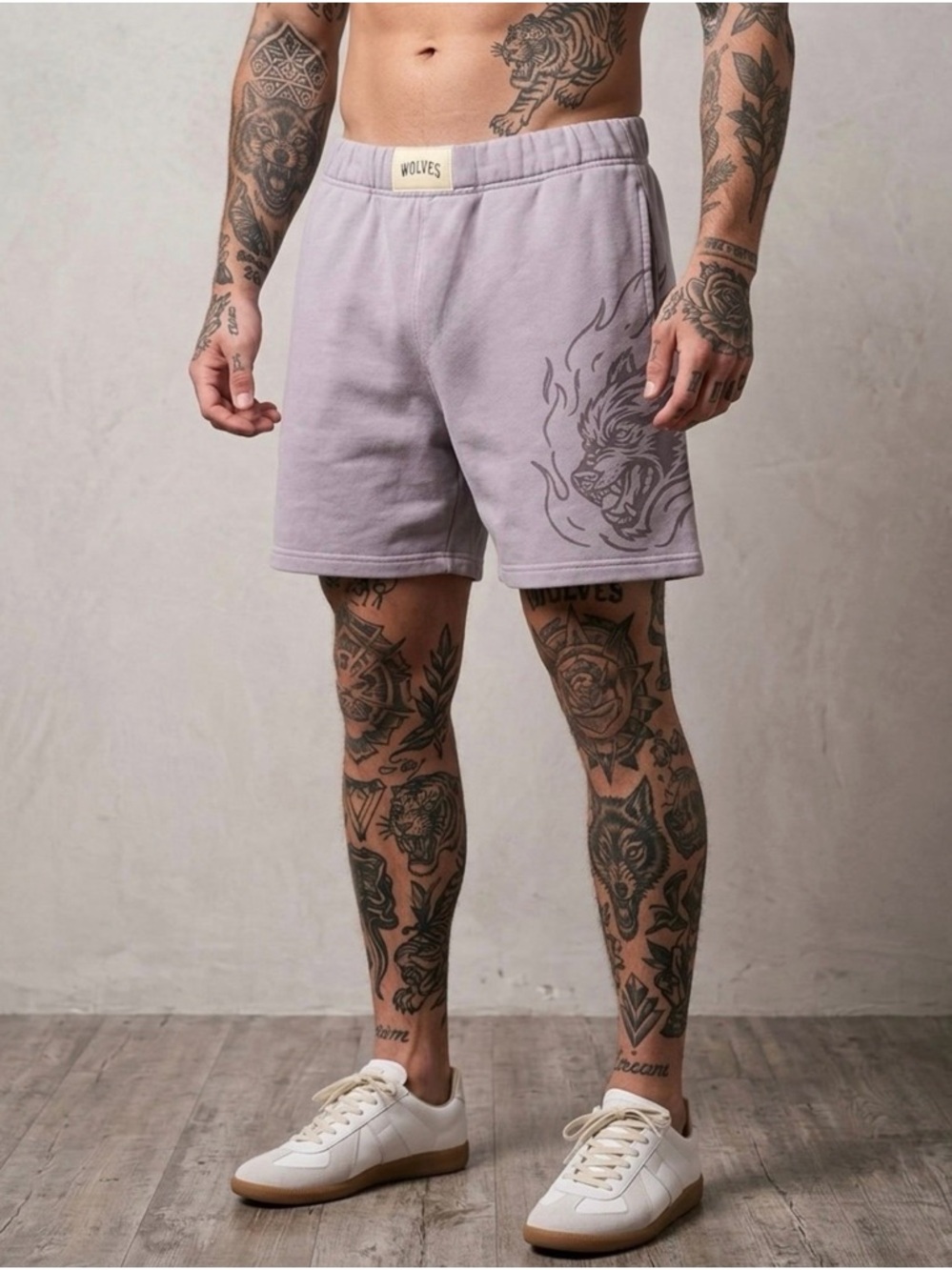 Darc Sport Fired Up Patch Liam Sweat Shorts Norse Purple Wolves